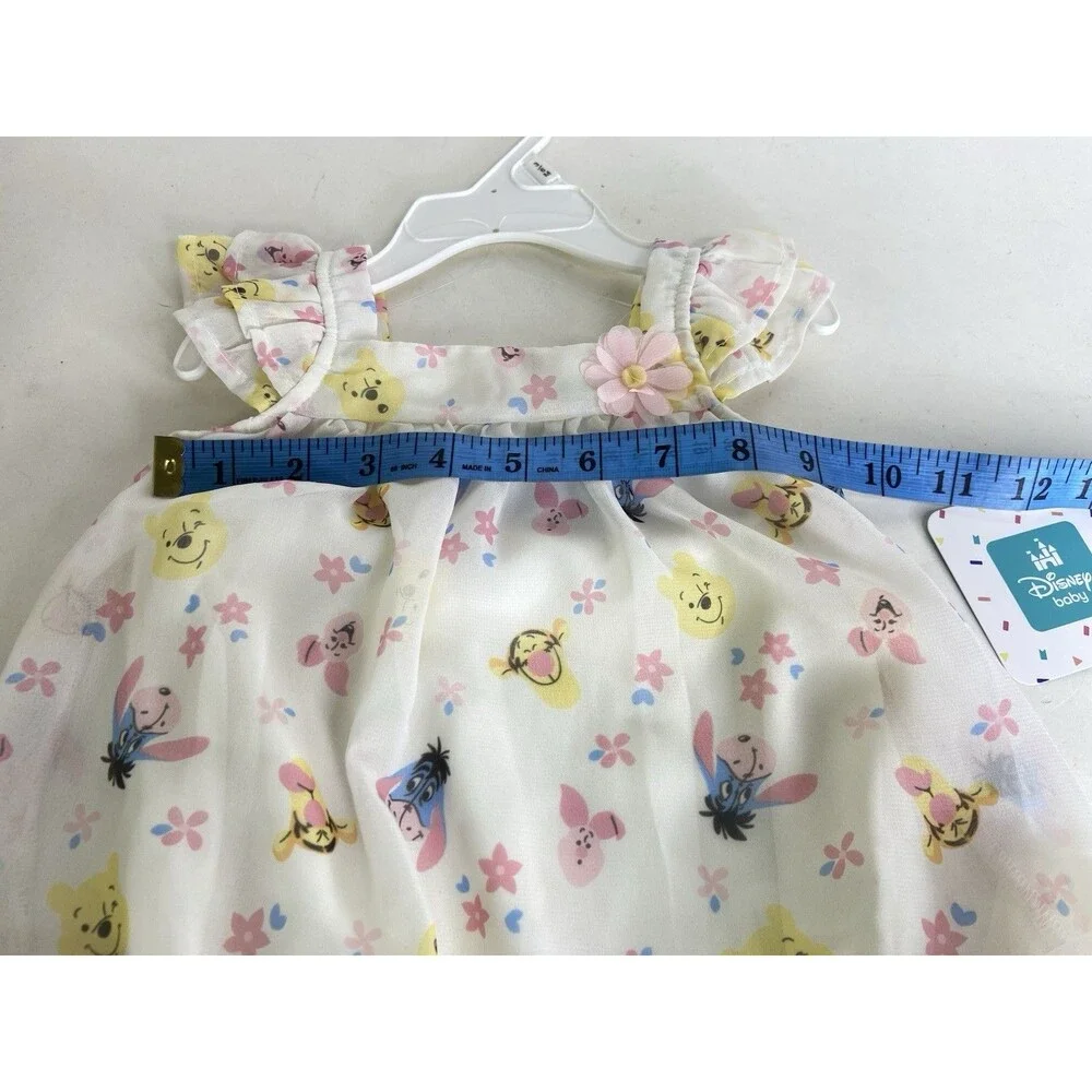 Disney Winnie The Pooh Chiffon Bubble Romper One Piece Baby Girls 3-6 Months